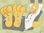  alphys animated bound domedvortex feet female reptile restraints scalie stocks tickle_torture tickling undertale_(series) yellow_body 