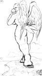  avian bigshow butt city european_mythology feet female foot_print greek_mythology hi_res looking_back macro mythological_avian mythological_firebird mythology nude ona phoenix soles solo 