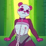  anthro bamboo bdsm chain collar female giant_panda hi_res keshary mammal petplay roleplay solo ursid 