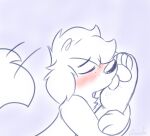  anthro blush canid canine canis curled_tail domestic_dog duo feet female floppy_ears foot_fetish foot_lick foot_play fur gracie_(vixeyhuskybutt) hybrid licking mammal paws simple_background tongue tongue_out vixeyhuskybutt_(artist) 