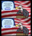  2022 accipitrid accipitriform anthro artist_name avian bald_eagle beak bird clothed clothing comic cursor dialogue dress_shirt eagle english_text eric_eagle feathers flag happyroadkill hi_res humor jacket male mouse_cursor multiple_scenes necktie open_mouth podium political_cartoon politics sea_eagle shirt solo standing suit teeth text tongue topwear united_states_of_america 