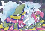  alolan_muk alolan_ninetales ambiguous_gender arm_grab bite blue_body blue_eyes blue_fur blush canid canine colored digital_media_(artwork) duo feral fur goo_creature half-closed_eyes hi_res mammal multicolored_body multicolored_slime narrowed_eyes nintendo open_mouth pale_fur pinned_to_floor pok&eacute;mon pok&eacute;mon_(species) puddle purple_dots regional_form_(pok&eacute;mon) shaded shaking shards simple_background slime trembling video_games winte 