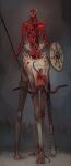  absurdres chaos_(warhammer) chaos_spawn guro highres holding holding_polearm holding_shield holding_weapon horror_(theme) monster mossacannibalis no_humans polearm shield warhammer_40k weapon 