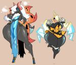  clevage female hand_on_hip high_heels humanoid jinti_(artist) larger_female nintendo pok&eacute;mon pok&eacute;mon_(species) pok&eacute;mon_humanoid pok&eacute;morph rotom size_difference smaller_female thick_thighs video_games volcarona 