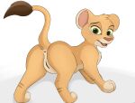  anus brown_body butt disney felid female feral genitals hi_res lion looking_at_viewer mammal pantherine pussy raised_tail simple_background solo the_lion_king white_background yosshi 