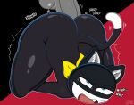  &lt;3 2022 anal anal_penetration anthro anthro_focus ass_up atlus big_butt black_body black_fur blue_eyes bodily_fluids bubble_butt butt butt_jiggle cat_tail clothed clothing cute_fangs digital_drawing_(artwork) digital_media_(artwork) disembodied_penis doggystyle domestic_cat duo faceless_character faceless_male felid feline felis from_behind_position fur genitals glistening glistening_body glistening_fur glistening_genitalia glistening_skin hi_res inner_ear_fluff interspecies jiggling kerchief looking_pleasured lying male male/male male_penetrated male_penetrating male_penetrating_male mammal megami_tensei megami_tensei_persona moan morgana_(persona) motion_lines narrowed_eyes open_mouth partially_clothed penetration penile penile_penetration penis penis_in_ass raised_tail sex sillymfgoose solo_focus sweat tail_motion text thick_thighs tongue tuft video_games white_body white_fur wide_hips 
