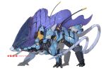  artist_name blue_eyes from_side highres mecha mechanical_tail mechanization no_humans pokemon science_fiction solo suicune tail white_background xezeno 