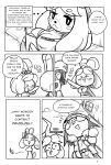  absurd_res animal_crossing anthro breasts canid canine canis cleavage clothed clothing comic domestic_dog english_text female hi_res ichduhernz isabelle_(animal_crossing) mammal monochrome nintendo shih_tzu text toy_dog video_games 