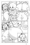  absurd_res aggressive_retsuko ailurid animal_crossing anthro big_butt breasts butt canid canine canis comic domestic_dog english_text female genitals hi_res ichduhernz isabelle_(animal_crossing) mammal monochrome nintendo pussy red_panda retsuko sanrio shih_tzu text toy_dog video_games 