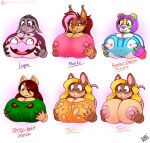 anthro areola big_breasts breasts cleavage clothed clothing digital_media_(artwork) drxii ear_piercing equid equine female fur giant_panda hair hi_res horse huge_breasts kobold kobold_quest lustre_(drxii) mammal marika_(teer) miss.rainbow_dream-panda mouse murid murine nipples non-mammal_breasts open_mouth piercing pony reptile rodent scalie sciurid shirt simple_background solo starry-eyed_surprise template topwear tree_squirrel ursid white_body white_fur 