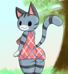  2019 absurd_res animal_crossing anthro big_butt breasts butt clothed clothing domestic_cat dress felid feline felis female hi_res lolly_(animal_crossing) looking_at_viewer looking_back mammal nintendo no_underwear outside rear_view side_boob solo tonytoran video_games 