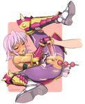  .hack//games 1girl anal anal_beads anal_object_insertion armor black_rose_(.hack//) blush dark_skin dildo fat_mons half-closed_eyes leg_grab leg_lift object_insertion pantyhose pink_hair pussy pussy_juice red_eyes silver_hair solo spread_legs tongue tongue_out torn_clothes torn_legwear torogao uncensored utilizator 