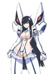  ass_visible_through_thighs bangs black_hair blue_eyes breasts cameltoe cleavage cleavage_cutout clothing_cutout commentary_request contrapposto cowboy_shot elbow_gloves frown gloves highleg highleg_panties highres hime_cut junketsu kill_la_kill kiryuuin_satsuki large_breasts living_clothes long_hair navel nyatokanyaru panties revealing_clothes sidelocks simple_background sketch standing straight_hair thong underwear very_long_hair white_background white_gloves white_legwear 