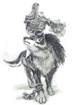  2015 armor canid canine canis duo female feral fur hair headgear helmet humanoid imp link_(wolf_form) long_hair male mammal markings midna nintendo ponytail riding_on_back the_legend_of_zelda tsuyuga twili twilight_princess video_games wolf 
