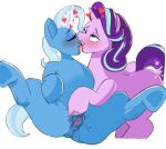  absurd_res equid equine female female/female feral feral_on_feral french_kissing friendship_is_magic genitals hasbro hi_res horn kissing mammal my_little_pony pussy slimewiz starlight_glimmer_(mlp) trixie_(mlp) unicorn 