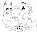  age_difference anal anal_penetration animal_crossing anthro balls black_and_white canid canine canis condom dobie_(animal_crossing) duo genitals hi_res hyaenid kyle_(animal_crossing) lechugansfw male male/male mammal monochrome narrowed_eyes nintendo older_male penetration penis sexual_barrier_device spots video_games wolf 