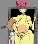  absurd_res animatronic anthro areola avian beakless big_areola big_breasts big_nipples bird bottomwear breasts brown_hair chicken clothed clothed/nude clothed_male_nude_female clothing cumlord dialogue doorway duo exit_sign eyeless female five_nights_at_freddy&#039;s five_nights_at_freddy&#039;s_2 galliform gallus_(genus) genitals grey_background hair hi_res huge_areola huge_breasts huge_nipples human inverted_nipples larger_female machine male mammal nipples nude obscured_eyes pants phasianid pubes pussy robot rosy_cheeks scottgames shirt simple_background size_difference smaller_male tan_areola tan_nipples text thick_thighs topwear toy_chica_(fnaf) video_games wet wide_hips 