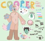  andromorph anthro canid canine canis cooper_(parkwillbark) domestic_dog english_text intersex male mammal model_sheet parkwillbark solo text 