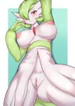  areola big_areola big_breasts big_nipples blush breasts female gardevoir genitals green_hair hair hi_res humanoid kironzen looking_at_viewer mammal navel nintendo nipples pink_areola pink_nipples pink_pussy pok&eacute;mon pok&eacute;mon_(species) pussy red_eyes simple_background smile solo video_games 