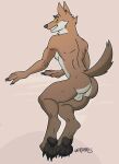  anthro balls butt canid canine canis claws dreamworks genitals hi_res looking_at_viewer looking_back looking_back_at_viewer male mammal mr._wolf_(the_bad_guys) nude pawpads paws simple_background solo the_bad_guys weirdmarks wolf 