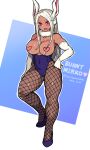  1girl :d animal_ear_fluff animal_ears arm_behind_back artist_name bangs bare_shoulders blue_background blue_footwear blue_leotard blush boku_no_hero_academia breasts breasts_out character_name cleavage collarbone commentary covered_nipples dark-skinned_female dark_skin dated elbow_gloves fishnet_legwear fishnets forehead full_body fur_collar gloves hand_on_hip heart_pasties high_heels highleg highleg_leotard highres large_breasts leotard long_bangs long_hair looking_at_viewer mirko muscular muscular_female open_mouth pantyhose pasties playboy_bunny rabbit_ears rabbit_girl red_eyes sex shioboi smile solo standing standing_sex strapless strapless_leotard teeth thighs two-tone_background upper_teeth v-shaped_eyebrows white_gloves white_hair 