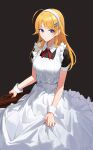  1girl absurdres ahoge apron blonde_hair blue_eyes frills hachimiya_meguru hair_ornament hairclip headband highres idolmaster idolmaster_shiny_colors long_hair maid maid_apron puffy_sleeves short_sleeves solo starshell very_long_hair wrist_cuffs 