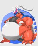  2022 absurd_res ambiguous_gender anthro belly big_belly dragon feathers hamonica029 hi_res koraidon legendary_pok&eacute;mon looking_at_viewer morbidly_obese morbidly_obese_ambiguous morbidly_obese_anthro multicolored_body multicolored_feathers nintendo nude obese obese_ambiguous obese_anthro overweight overweight_ambiguous overweight_anthro pok&eacute;mon simple_background solo standing video_games white_background 