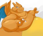  2018 ambiguous_gender belly big_belly charizard claws dragon feral hamonica029 hi_res membrane_(anatomy) membranous_wings morbidly_obese morbidly_obese_ambiguous morbidly_obese_feral nintendo obese obese_ambiguous obese_feral overweight overweight_ambiguous overweight_feral pok&eacute;mon pok&eacute;mon_(species) simple_background solo video_games wings 