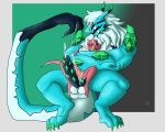  anal anthro balls berserker_retro blue_body blush bodily_fluids chair_position claws crystal cum cum_drip cum_in_ass cum_inside cum_on_penis cum_while_penetrated daikuhiroshiama demon dragon dripping duo embrace feet_on_balls female from_behind_position genital_fluids genitals grabbing_from_behind green_eyes hair horn hug humanoid_genitalia humanoid_penis hybrid long_tail male male/female multi_balls multi_genitalia multi_penis muscular muscular_anthro muscular_male open_mouth penetration penile penile_penetration penile_spines penis penis_size_difference pink_body retrospecter_(character) sex size_difference toe_claws tongue tongue_out trans_(lore) unusual_anatomy unusual_tail white_hair 