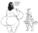  2019 anthro arthropod balls big_breasts big_butt biped black_and_white blush breasts butt cellulite crocodile crocodilian crocodylid curvy_figure dialogue duo english_text erection eyeless female genitals hair hair_over_eyes huge_breasts huge_butt insect larger_female long_tongue male monochrome monster nixi_(vdisco) nude obese obese_anthro obese_female overweight overweight_anthro overweight_female penis pubes rear_view reptile scalie side_boob size_difference smaller_male speech_bubble standing text thick_thighs tongue tongue_out vdisco vein veiny_penis voluptuous walton_(vdisco) wide_hips 