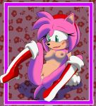  accessory amy_rose anthro black_nose blush bodily_fluids breasts clothing cum eulipotyphlan female footwear genital_fluids genitals green_eyes hair_accessory hairband hedgehog hi_res knightnight54 mammal nipples open_mouth pink_body pussy sega simple_background smile solo sonic_the_hedgehog_(series) 