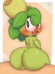  anthro big_butt blush breasts butt female green_body hi_res huge_butt looking_at_viewer looking_back nintendo nude open_mouth pok&eacute;mon pok&eacute;mon_(species) sitting smoliv solo video_games whynotwynaut 