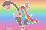  absurd_res anthro bodily_fluids domestic_cat felid feline felis female flag genital_fluids genitals hi_res lgbt_pride maine_coon mammal pansexual_pride_colors pride_color_flag pride_colors pussy pussy_juice sibi_the_messtress sibithia_the_cat solo 