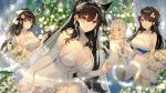  4girls alternate_costume animal_ears atago_(azur_lane) atago_(lily-white_vow)_(azur_lane) azur_lane bridal_gauntlets bridal_veil choukai_(azur_lane) dog_ears dog_girl dress elbow_gloves fireworks flower gloves hatoyama_itsuru light_bulb light_particles maya_(azur_lane) multiple_girls official_alternate_costume sparkler takao_(azur_lane) veil wedding_dress white_dress 