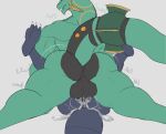  anthro anus ball_size_difference balls balls_deep black_balls black_penis bodily_fluids clenched_teeth cum cum_drip cum_in_ass cum_inside cum_on_body cum_on_ground daikuhiroshiama dialogue dripping duo from_front_position garchomp genital_fluids genitals green_body grey_body halston heart_reaction hi_res legs_up long_tail male male/male mating_press mega_evolution mega_rayquaza moan muscular muscular_anthro muscular_male nintendo penetration penis pok&eacute;mon pok&eacute;mon_(species) raised_tail sex sirocco_(daikuhiroshiama) size_difference spread_legs spreading teeth thick_tail thrusting video_games 