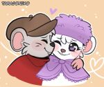  &lt;3 bernard_(the_rescuers) blush canon_couple disney don_bluth embrace eyes_closed female kissing_cheek love male mammal miss_bianca_(the_rescuers) mouse murid murine nuzzling rodent smile the_rescuers_(disney) unknown_artist 