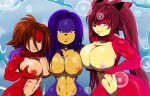  anthro big_breasts big_butt breasts butt comic female fitness group hair hermanworks holding_breast humanoid invalid_tag julie_(disambiguation) kelly killy manga muscular nipples nude pinup pose purple_body purple_hair red_body red_hair thick_thighs trio wide_hips 