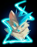  anthro digital_media_(artwork) digital_painting_(artwork) domestic_cat electricity felid feline felis headshot_portrait icon kathai male male/male mammal painted portrait rendered solo 