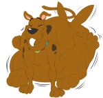  abdominal_bulge belly big_belly brown_body brown_fur canid canine canis domestic_dog eyes_closed feral fur great_dane hanna-barbera heartman98 hi_res male mammal mastiff molosser oral_vore same_size_vore scooby-doo scooby-doo_(series) vore 