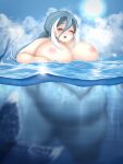  animal_humanoid big_breasts breasts cakecatboy eyes_closed female hi_res huge_breasts humanoid marine marine_humanoid nipples obese obese_female overweight overweight_female solo sun swimming thick_thighs underwater water waterline_view 