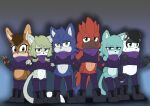  absurd_res armwear avian backstory bandanna black_body black_fur blue_body blue_eyes blue_fur blush boots bottomless brown_body brown_eyes brown_fur canid canine canis clothed clothing coco_the_rabbit_(darknetic) daisy_kitsune_(erdbeerjoghurt) darknetic darya_the_cat_(darknetic) domestic_cat european_mythology feathers felid feline felis female feng_the_panda_(darknetic) flat_colors fluffy footwear fur giant_panda greek_mythology green_body green_eyes green_fur group happy hi_res kagen_the_wolf kerchief lagomorph legwear leporid looking_at_viewer male mammal marco_the_phoenix_(darknetic) mythological_avian mythological_firebird mythology ninja ninja_outfit phoenix pose purple_clothing rabbit red_body red_eyes red_feathers sega simple_background sonic_the_hedgehog_(series) tan_body tan_fur team_pose ursid warrior white_body white_fur wolf yellow_eyes 