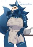  abyssal_wolf anthro apron apron_only bone breasts canid canine canis claws clothing cooking elvia female hi_res mammal mask mostly_nude portrait sharp_claws side_boob skull skull_mask solo standing tagme three-quarter_portrait wide_hips wolf yamame513 