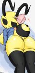  annabee_(woebeeme) anthro arthropod bee big_breasts big_butt blush breasts bug_fables butt fan_character female hi_res honey_bee hymenopteran insect moonsprout_games presenting presenting_hindquarters shaking_butt solo wings woebeeme 