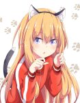  angel animal_ears blue_eyes cat_ears cat_tail gabriel_dropout gabriel_tenma_white highres jacket messy_hair open_mouth tail track_jacket track_suit ukami zipper 