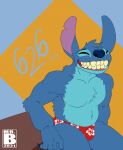  6/26 alien anthro beach bulge chubby_male disney experiment_(lilo_and_stitch) hi_res kingdom_hearts lgbt_history_month lgbt_pride lilo_and_stitch male mr.brapion seaside smile solo square_enix stitch_(lilo_and_stitch) video_games 