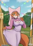  canid canine clothing disney dress female festival fox looking_at_viewer maid_marian mammal robin_hood robin_hood_(disney) 