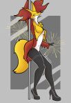  animal_humanoid breasts canid canine delphox female fur hi_res humanoid irgramfox mammal medium_breasts nintendo nintendo_switch pok&eacute;mon pok&eacute;mon_(species) simple_background smile solo video_games 