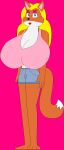  anthro barefoot big_breasts bottomwear breasts canid canine cleavage clothed clothing eyeshadow feet female fox huge_breasts hyper hyper_breasts lipstick mable_(sturk-fontaine) makeup mammal shorts solo sturk-fontaine toonfan0 