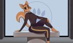  absurd_res andromorph anthro black_clothing breasts bulkca1783 canid canine clothed clothing diane_foxington dreamworks female fox hi_res intersex mammal rubber rubber_clothing rubber_suit solo the_bad_guys 