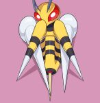  absurd_res animal_genitalia antennae_(anatomy) arthropod arthropod_abdomen arthropod_abdomen_cloaca arthropod_abdomen_genitalia blush cloaca female feral genitals hi_res insect lying mega_beedrill mega_evolution nintendo on_back pink_background pok&eacute;mon pok&eacute;mon_(species) red_eyes simple_background solo stinger video_games zeamaeri 